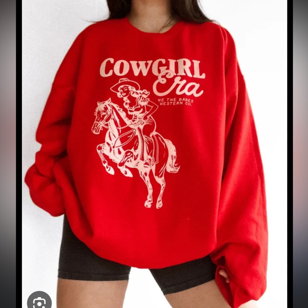 Cowgirl Era Red Graphic Sweatshirt